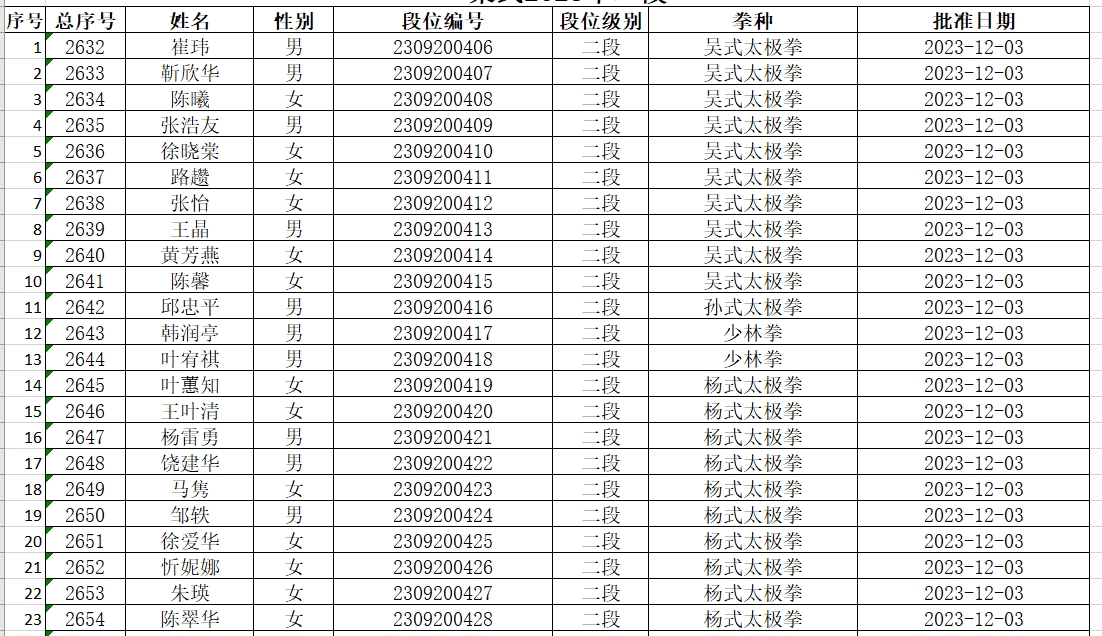 柔武中国武术段位